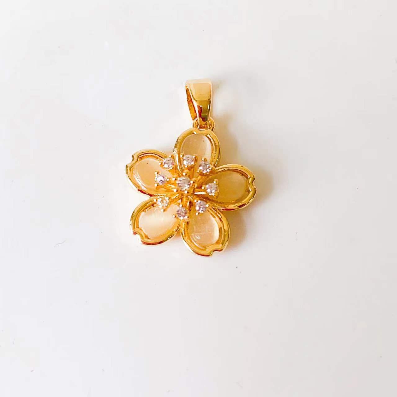 1 Piece Copper Artificial Pearls Cat's Eye Stone Zircon Geometric Charms Jewelry Accessories display picture 13