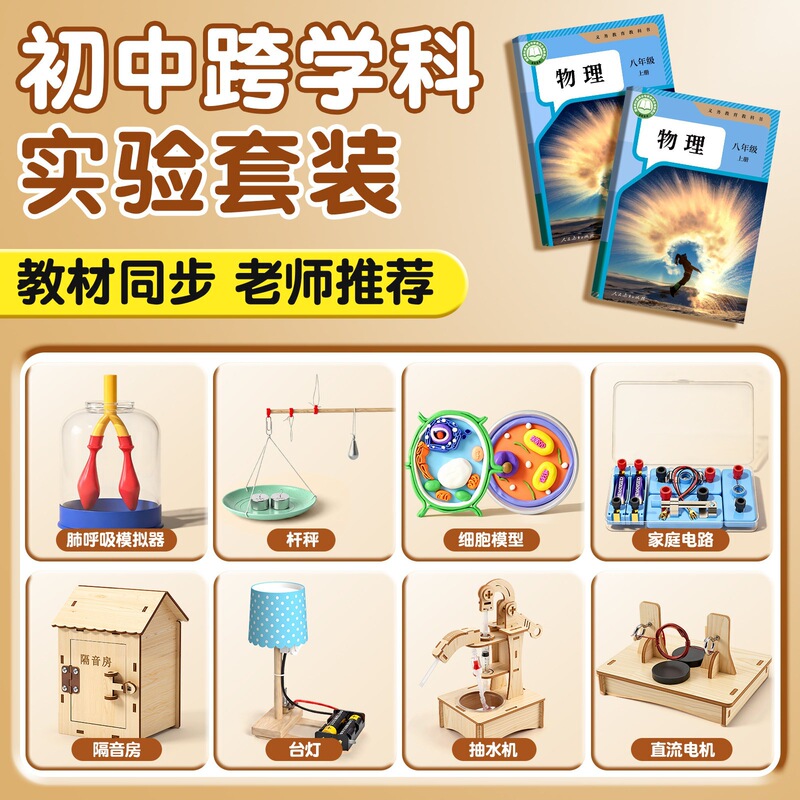 Junior high school students' DIY simple rod scale experiment kit, physics experiment equipment, scale weights, for the second semester of the eighth grade