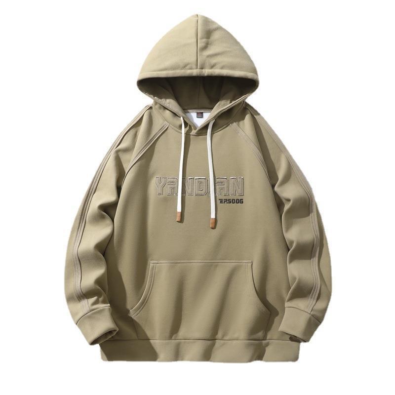 Men's New Cotton Hooded Sweater Fashion Simple Solid Long Sleeve Top_voghion.com
