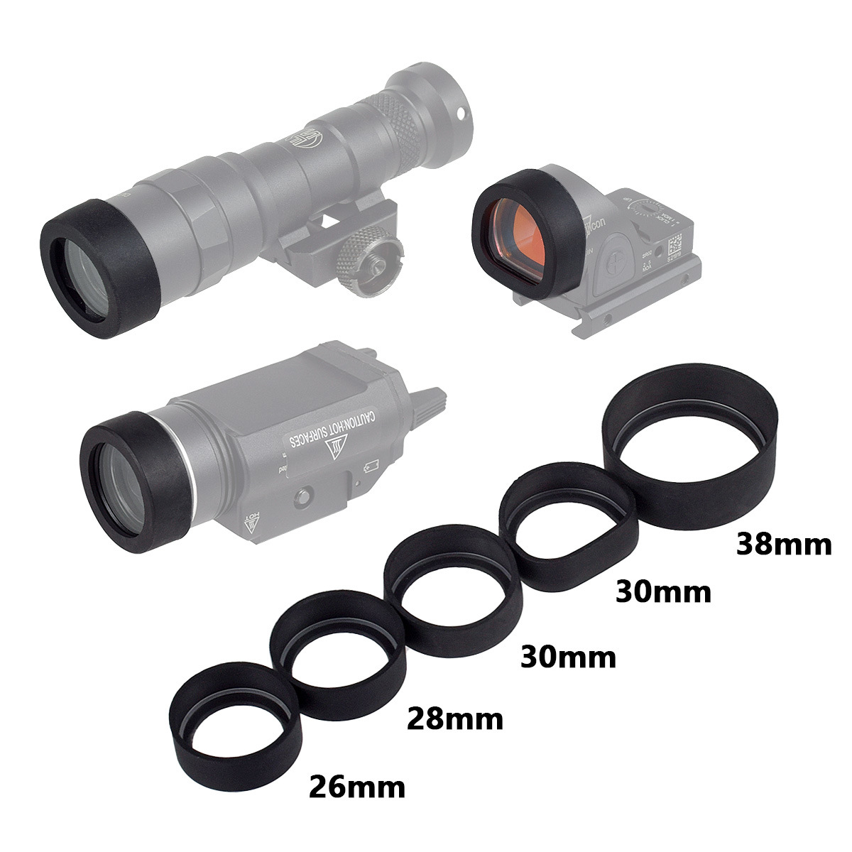 T1 / M300 / M600V / TLR - 1 / SRO / MRO Lámpara 26mm / 28mm Lámpara / cubierta de protección de punto rojo