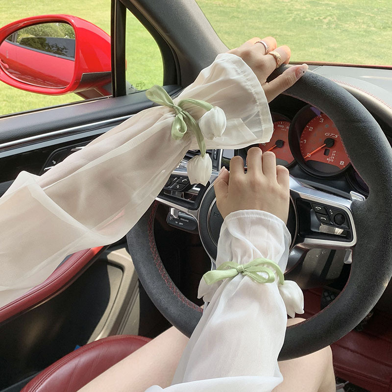 Sleeve de hielo protector solar suelta y transpirable verano conducir super inmortal arco manga de trompeta de tulipanas sleeve de hielo manga