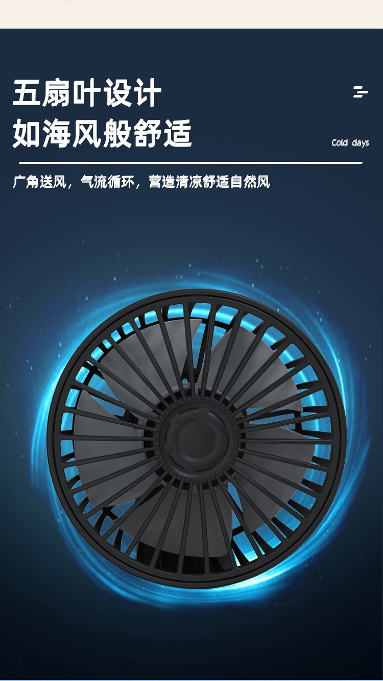 Car Fan with Dual Heads, 360-Degree Rotating Electric Fan with Adjustable Wind Power, Includes Parking Sign, Mini Fan for Car Use