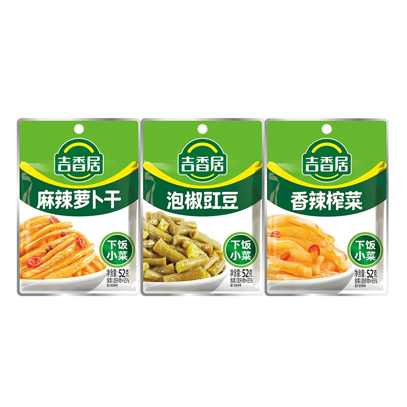 Маринованный клубень горчицы Jixiangju 52 г, Острый маринованный клубень горчицы маринованный перец вигна пряный сушеный редис