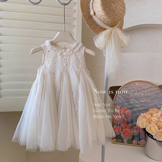 Baby Girl's dress 2025 Summer Korean Style Girl's Dress Dress Fashionable Children's Stitching Solid Color Princess Dress Trendy