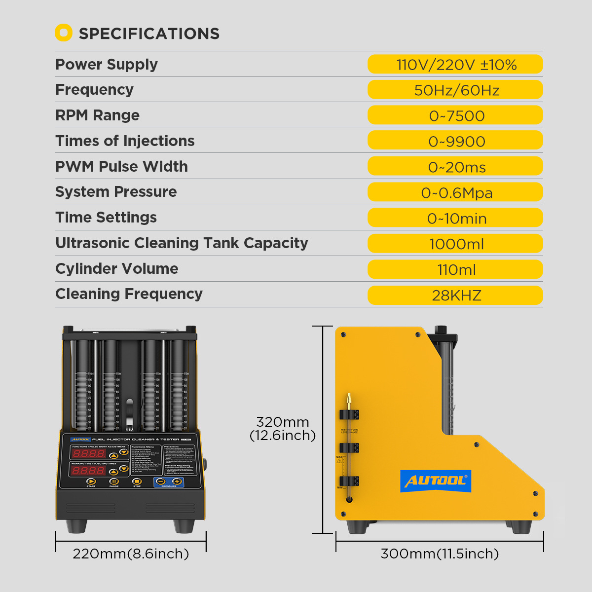 Probador y Limpiador de Inyectores de Combustible para Automóviles y Motocicletas AUTOOL CT150