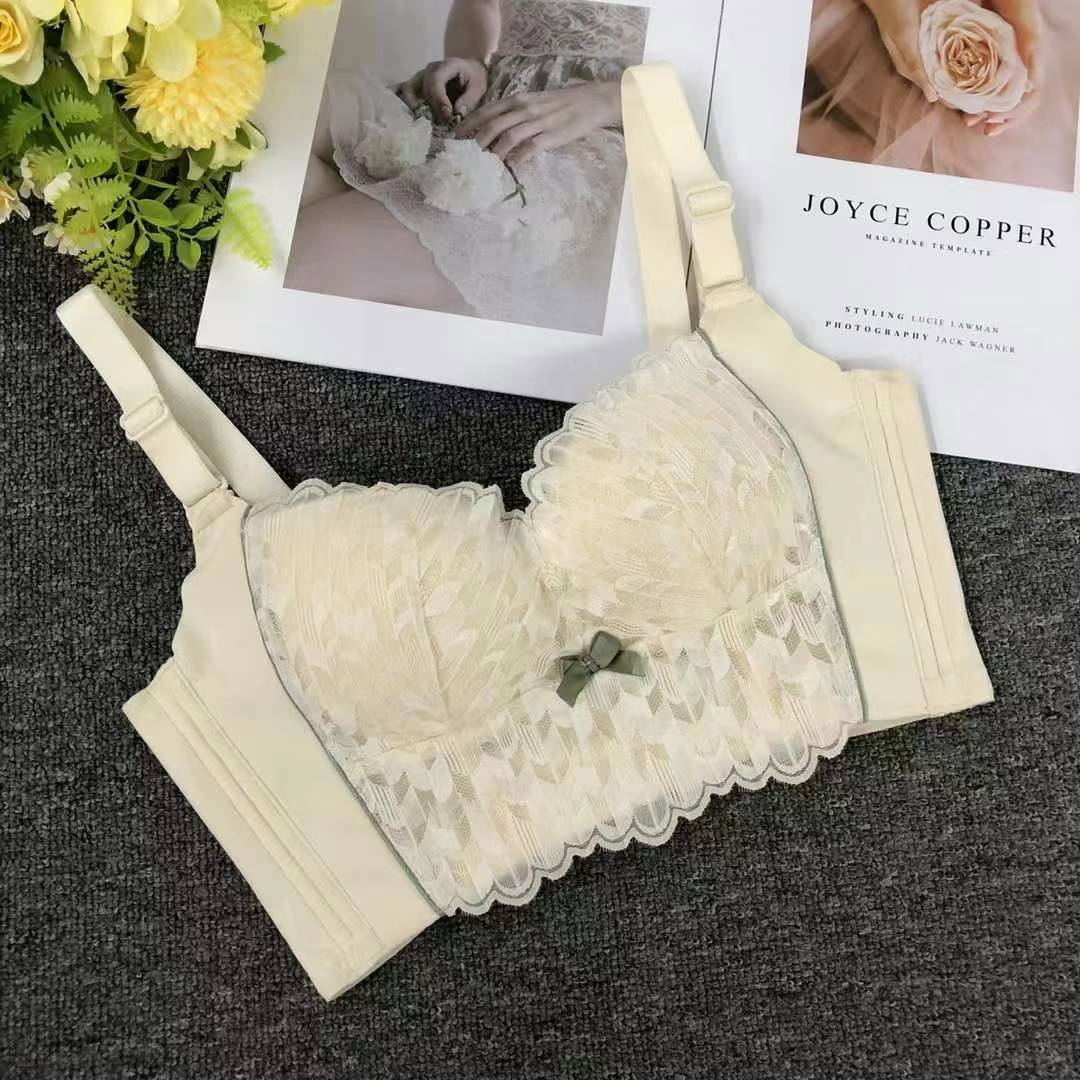 Nuevo sujetador de alta calidad de moda de encaje jacquard transpirable y cómodo ajuste lateral de pecho de cinco botones ropa interior mujer