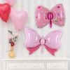 Balloon with bow for boys and girls, fuchsia decorations