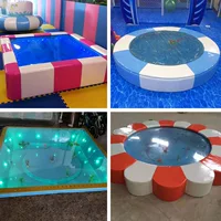 Naughty Castle армированная стекловолокном пластиковая водяная кровать светодиодные фонари квадратный круглый мешок для воды батут водяная кровать детская игровая площадка Ледяной Прохладный коврик