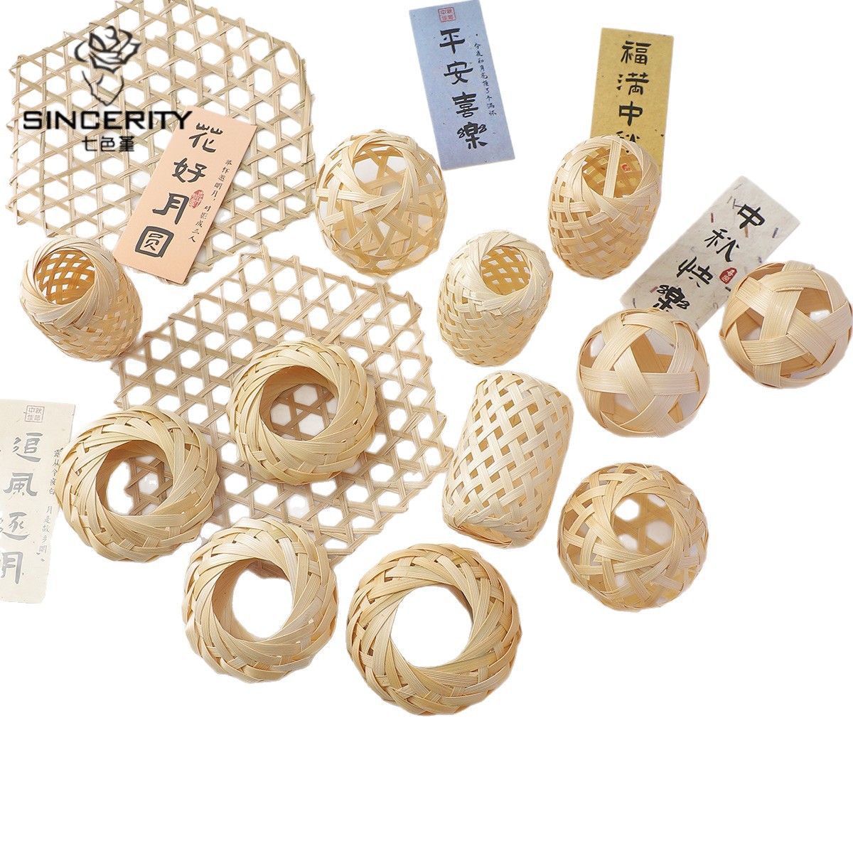 Festival del Medio Otoño de siete colores cordier linternas bambú serie de flores decorativas flores decorativas hechas a mano diy regalo embalaje decorativo