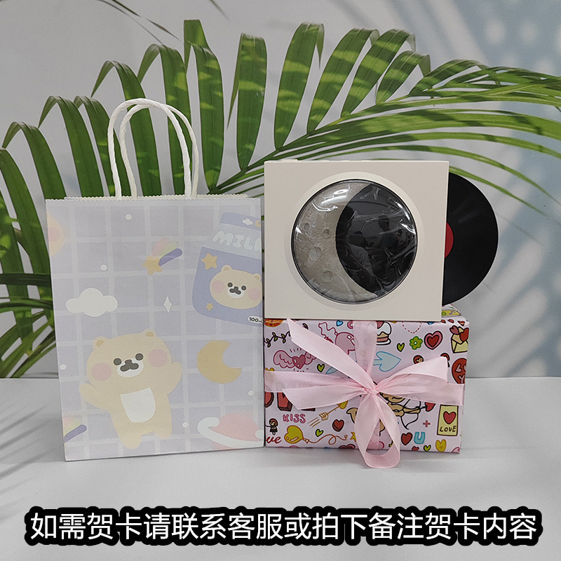 レトロな黒ゴムレコード機bluetoothスピーカーtfカード音楽bluetoothオーディオusb充電月時計星空灯|undefined