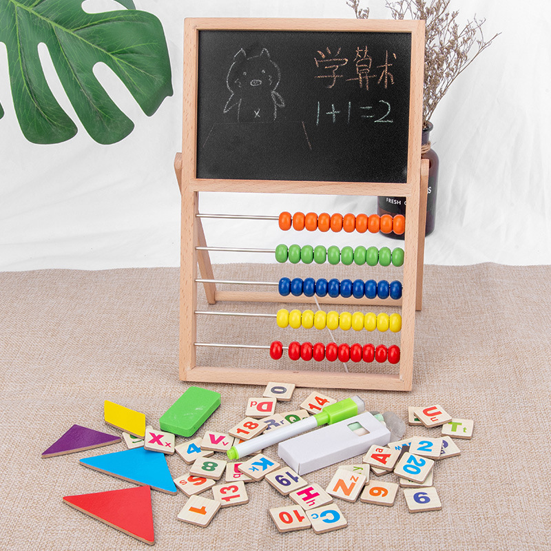 Tablero de dibujo magnético de educación temprana Montessori para niños Combinación de cuentas de ábaco de varios archivos