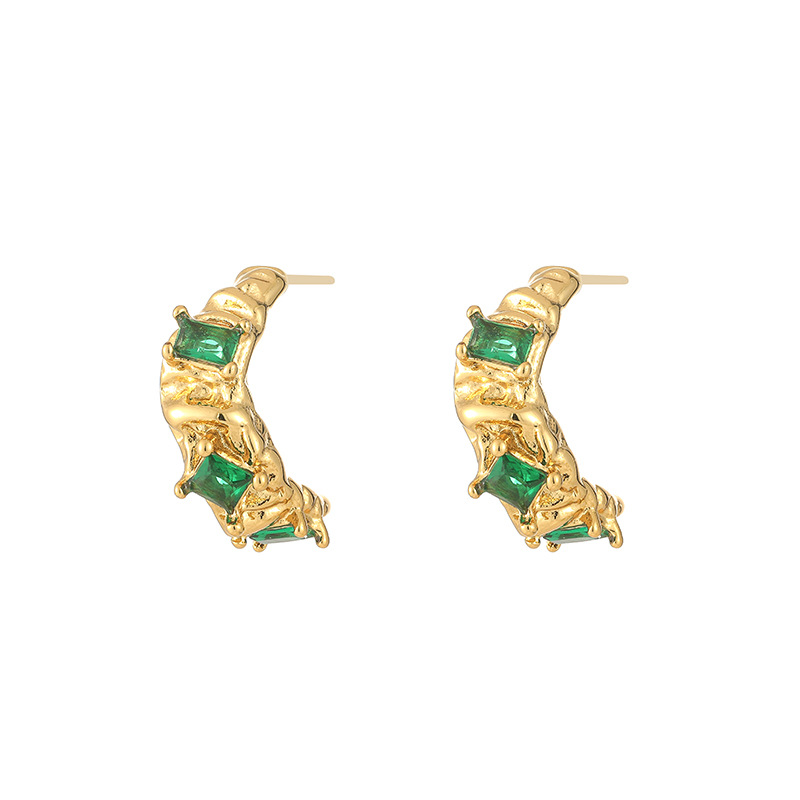 Solid Color Pattern 1 Pair Vacation Classic Style Solid Color Inlay Titanium Steel Zircon Ear Studs