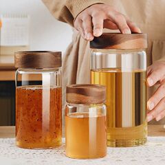 蜂蜜密封罐玻璃瓶空瓶食品带盖罐头果酱分装储存罐装蜂蜜玻璃瓶