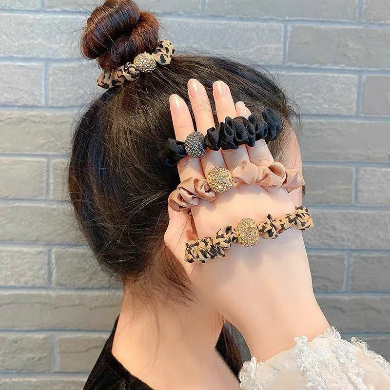 Coffee color full diamond ball sausage ring