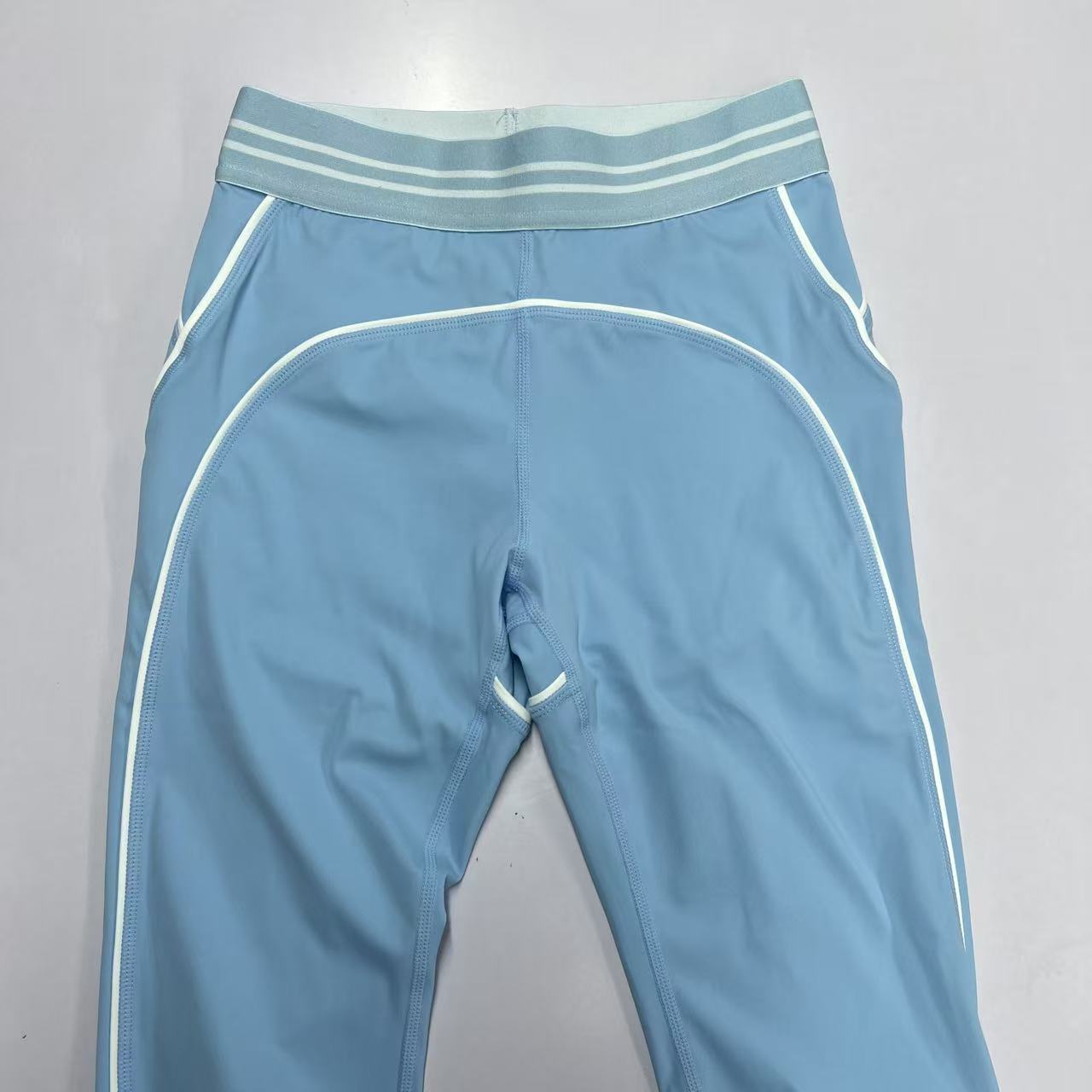 Summer Women's Nude Yoga Suit Set High-Waisted Cropped Pants Fitness Training Two-Piece Sleeveless Long Pants_ecoleips.com