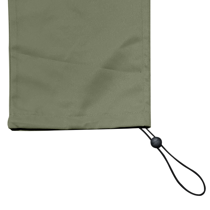 Herrenbekleidung Gewebte Stoffhose mit Kordelzug und mehreren Taschen, einfarbig, lässige Arbeitshose_voghion.com