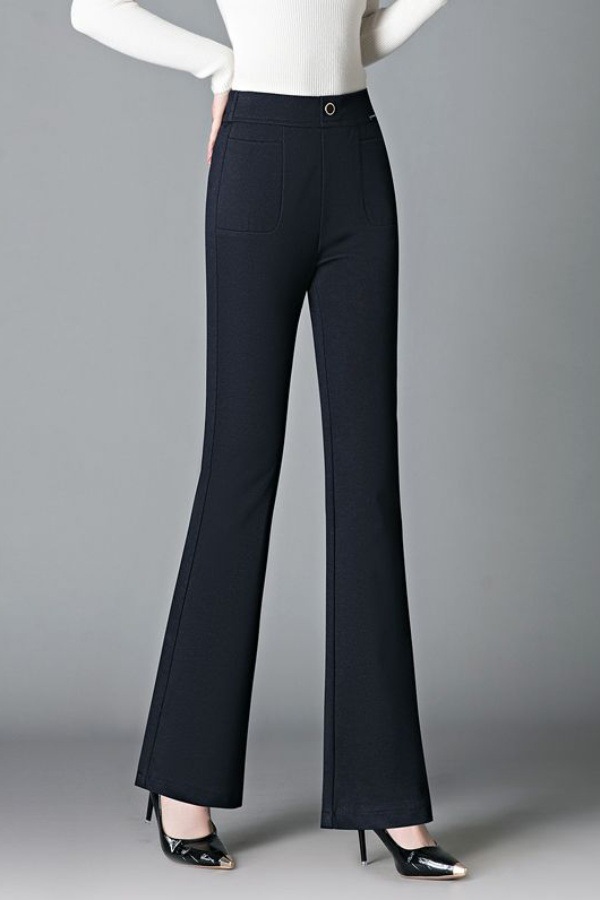 2025秋冬新款牛仔微喇裤女中年妈妈裤子高腰显瘦休闲裤阔腿喇叭裤