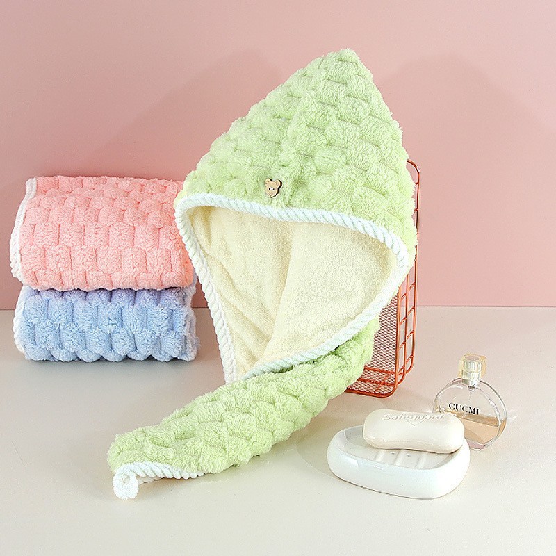 Quick-drying hair drying cap-green-1 piece (opp bag) / Routine