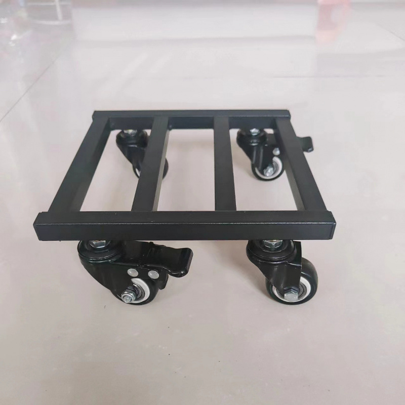 万向刹车轮托盘烤漆加厚铁架底座家电小推车花瓶盆景增高移动托盘|undefined