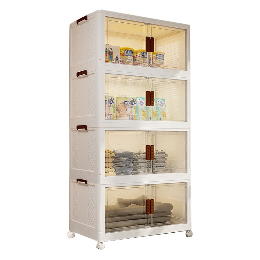Gabinete de almacenamiento plegable hogar multi-capa de almacenamiento rack de plástico snack gabinete bebé niños ropa de juguete armario de almacenamiento