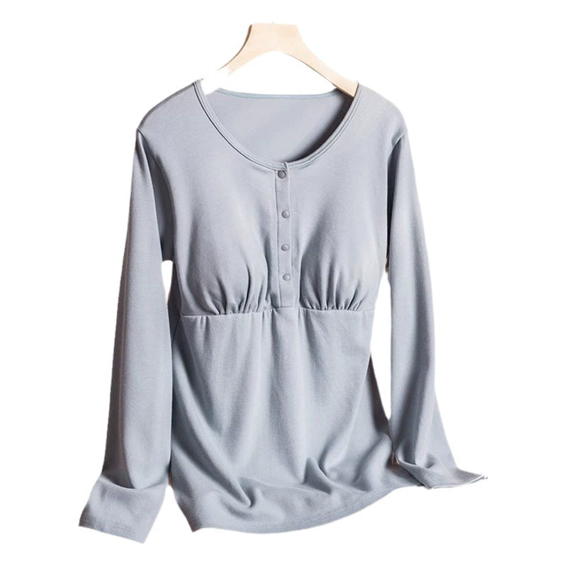 Хлопок больших размеров Одежда для беременных Спереди открытая пряжка с длинным рукавом Куртка Домашняя одежда пижамы производители оптом