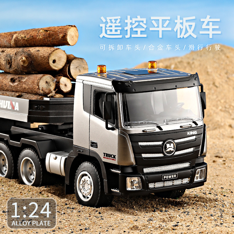 Cross-Border 619 Remote Control Flatbed Trailer Remote Control Semi-Trailer Model Kidsren's Toy Truck Cargo Engineering Vehicle 1318