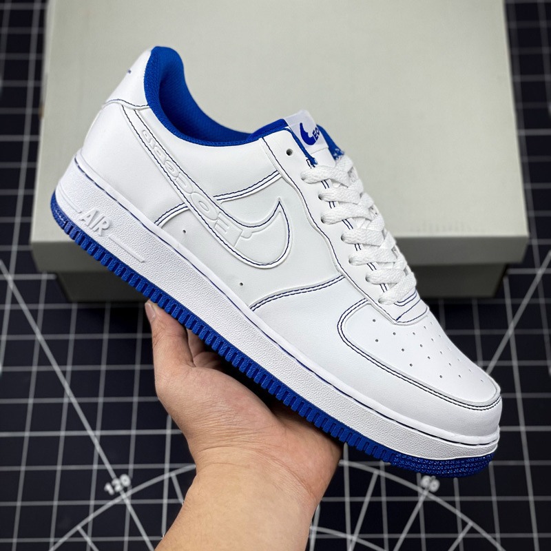 莆田電玩aj1耐尅官空軍一號白藍縫線男鞋低幫情侶休閒板鞋女鞋
