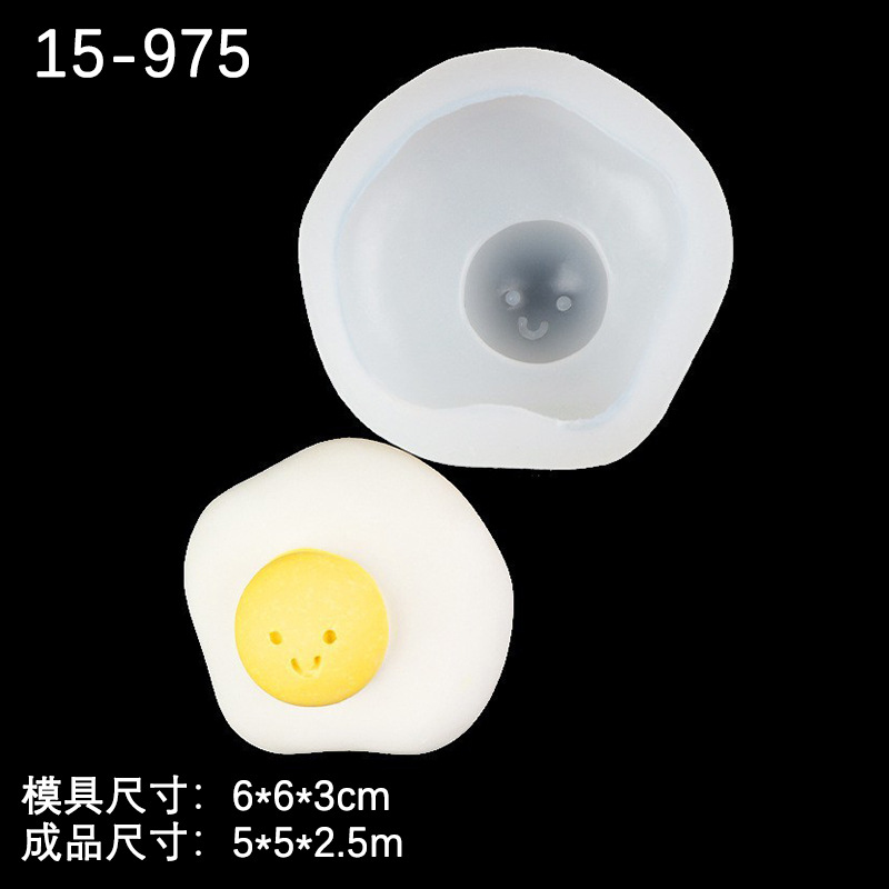 Vela de aromaterapia Molde de silicona Huevo escalfado Fideos instantáneos Huevo de doble yema Torta Mousse de chocolate Fuddle