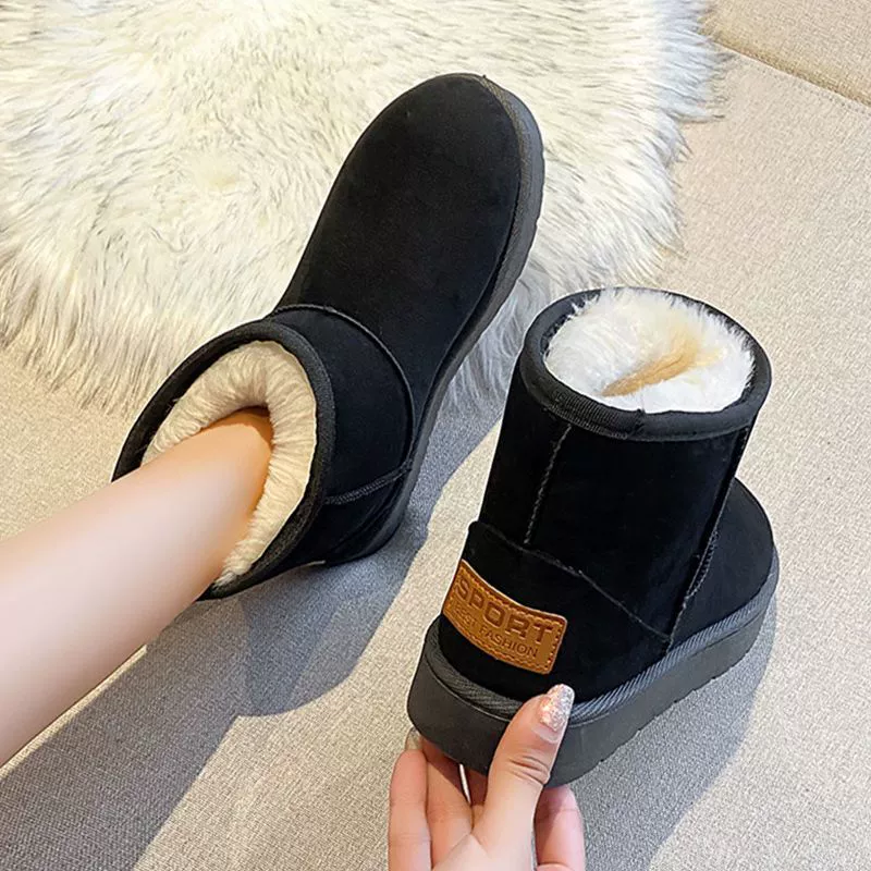 Обувь Утолщенные сапоги Женские сапоги 2023 Снежные теплые короткие на флисовой подкладке Хлеб Новая зимняя хлопковая обувь Короткие Универсальные женские