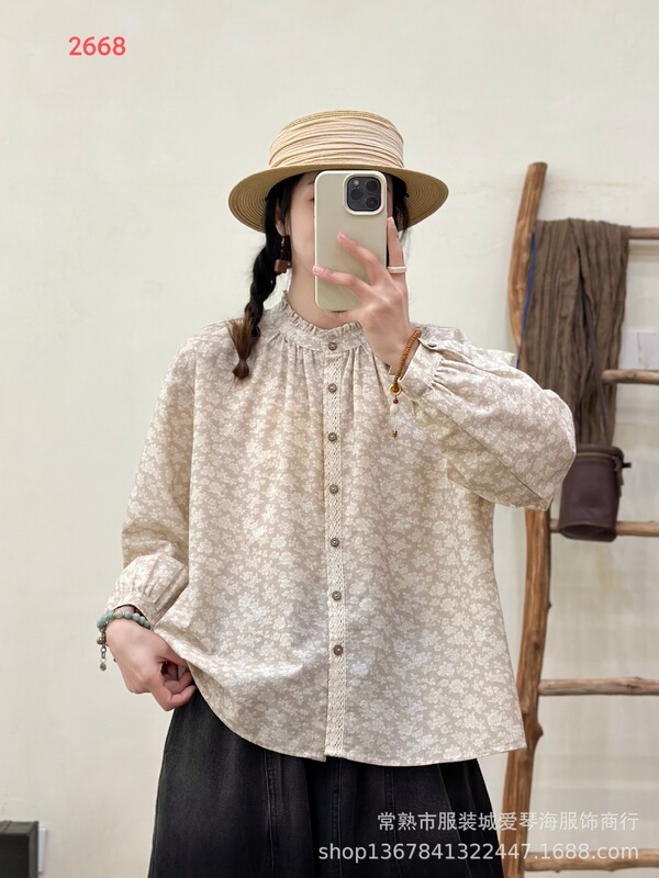 2026 Spring New Sweet Forest Style Lace Floral Long-Sleeved Shirt for Women, Loose and Versatile, Age-Reducing Babydoll Shirt 2529 2026 Spring New Sweet Forest Style Lace Floral Long-Sleeved Shirt for Women, Loose and Versatile, Age-Reducing Babydoll Shirt 2529