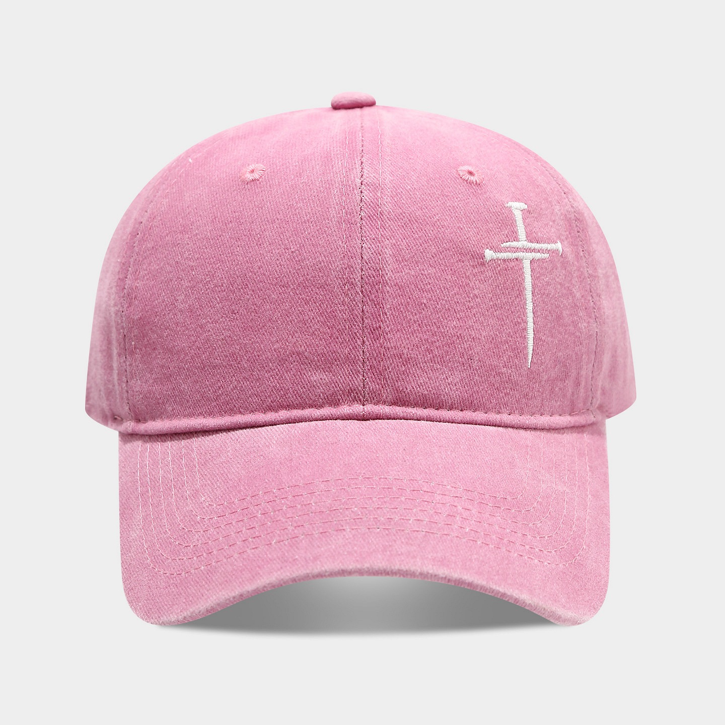 Cruz de uñas sombrero hombres y mujeres diversión ajustable suave superior lavado vintage algodón bordado Cruz gorra béisbol moda image 10