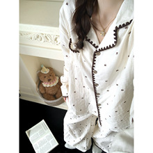 睡衣女春秋季长袖长裤套装高级感家居服网红风新款可外穿跨境批发