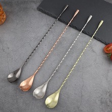 不锈钢吧勺奶茶店吧更勺 鸡尾酒调酒棒调酒搅拌匙 咖啡奶茶搅拌勺
