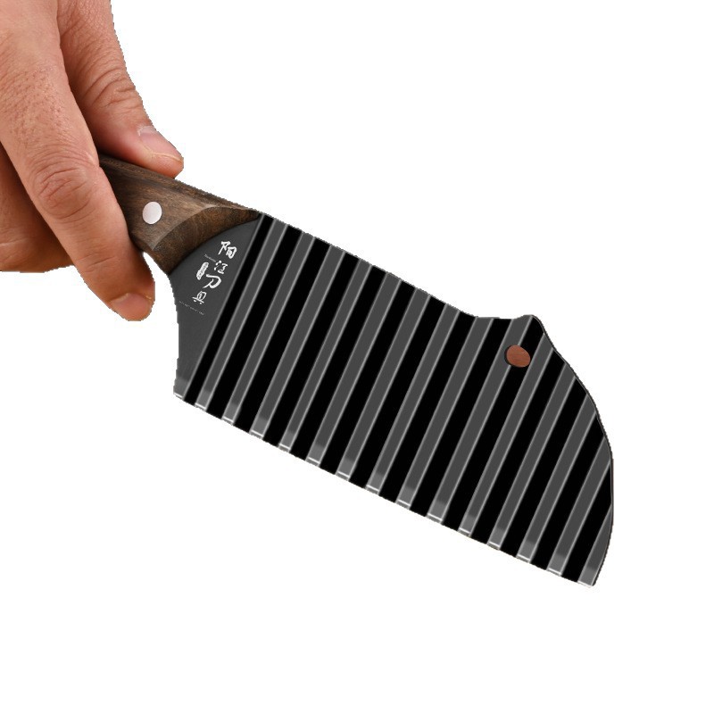 Cuchillo de acero inoxidable ondulado encaje dientes de lobo cuchillo de patata cuchillo de acero inoxidable al por mayor cuchillo de corte de verduras 304 onda