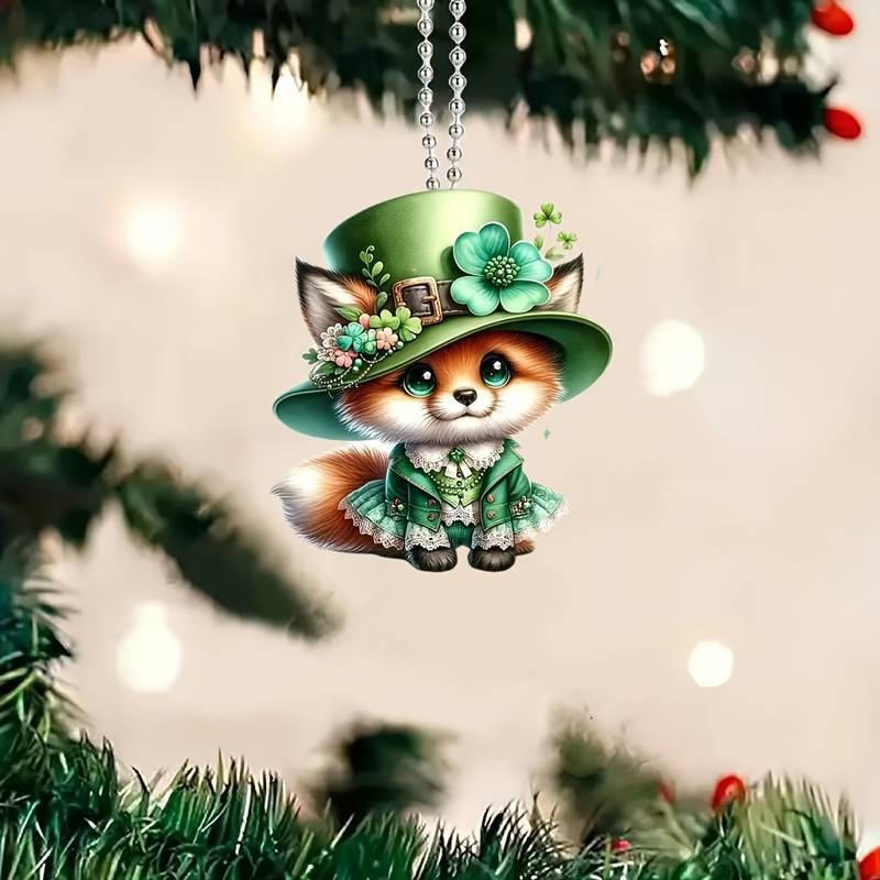 Cute pequeño zorro 2D decoración de fiesta colgante acrílico plano transfronterizo colgante espejo retrovisor regalos de vacaciones
