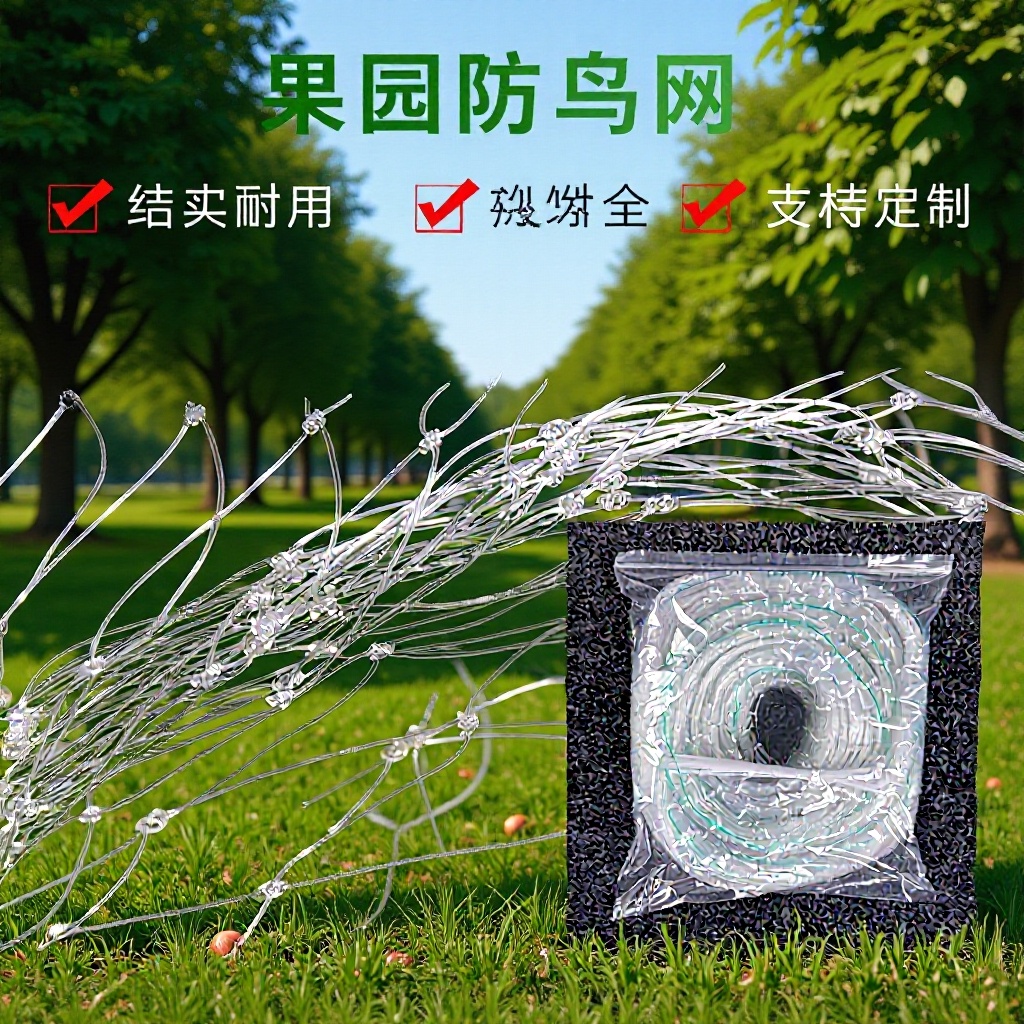 跨境聚乙烯pe果园防鸟网绿色庭院阳台花卉透明防护防鸟网Bird net