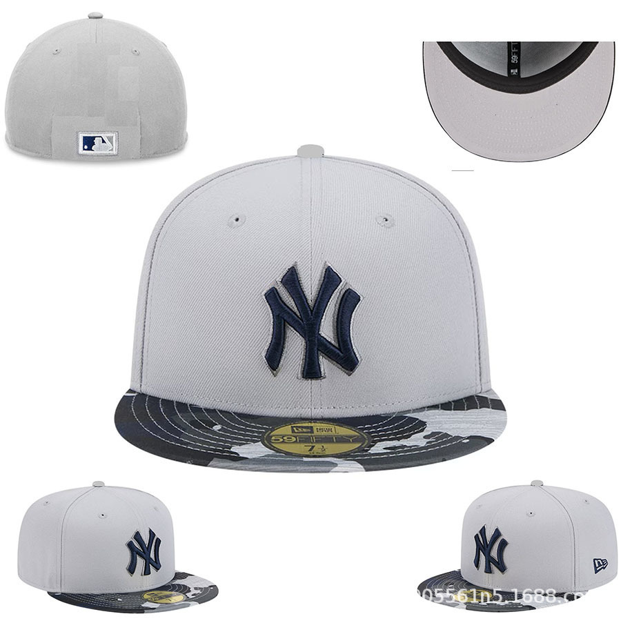 Todo cerrado, no ajustable, anti-uso de sombreros de béisbol al por mayor de comercio exterior de LA, hombres y mujeres, sombrilla de hip-hop estadounidense, sombrero de ala plana NY