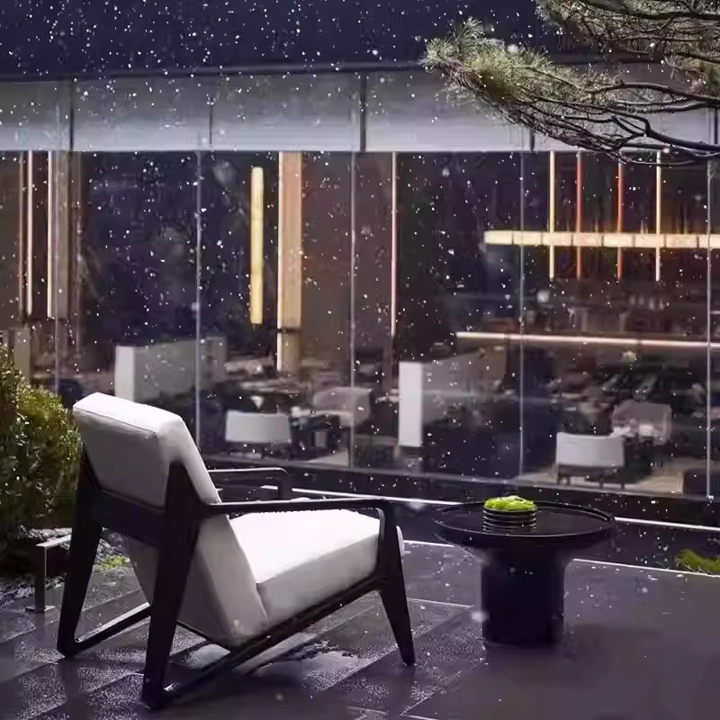 Sofá de aleación de aluminio al aire libre a prueba de agua al aire libre muebles de protección solar patio villa balcón ocio combinación de sillas individuales de madera maciza