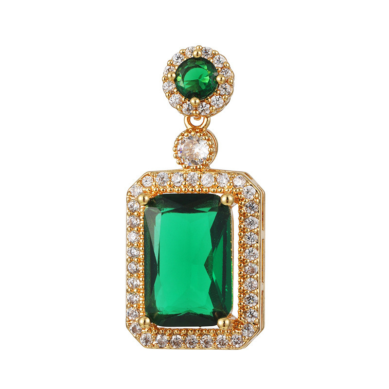 Joyas transfronterizas colgante de rubí esmeralda ligero de lujo accesorios de acero de titanio collar no decolor cadena clavícula