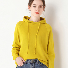 2022春季女装全纯色棉质连帽卫衣女式针织帽衫女长袖厂家一件代发