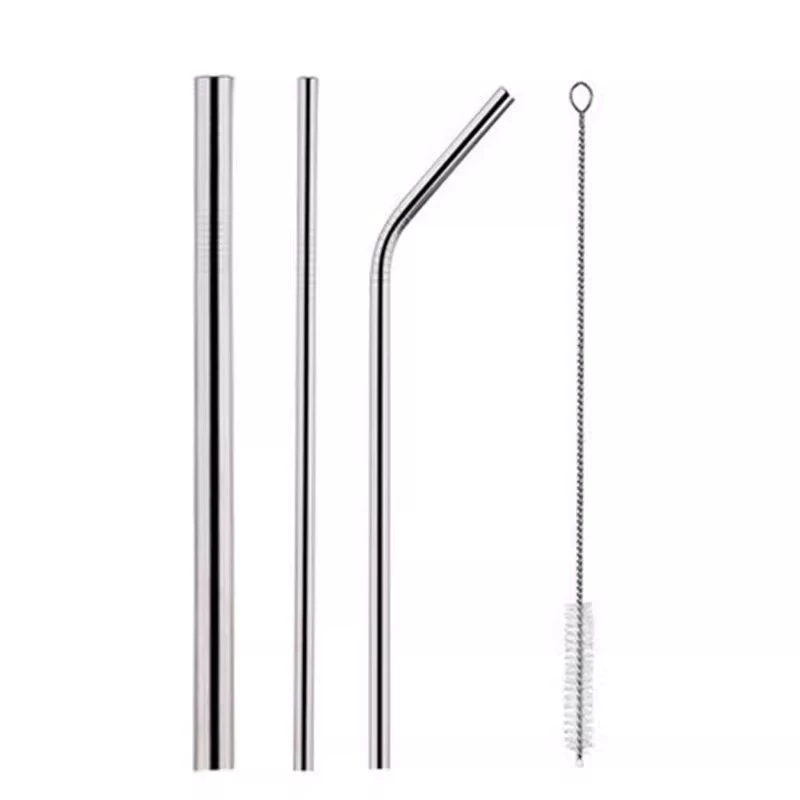 Handheld long straw stainless steel for commercial use, metal milk tea