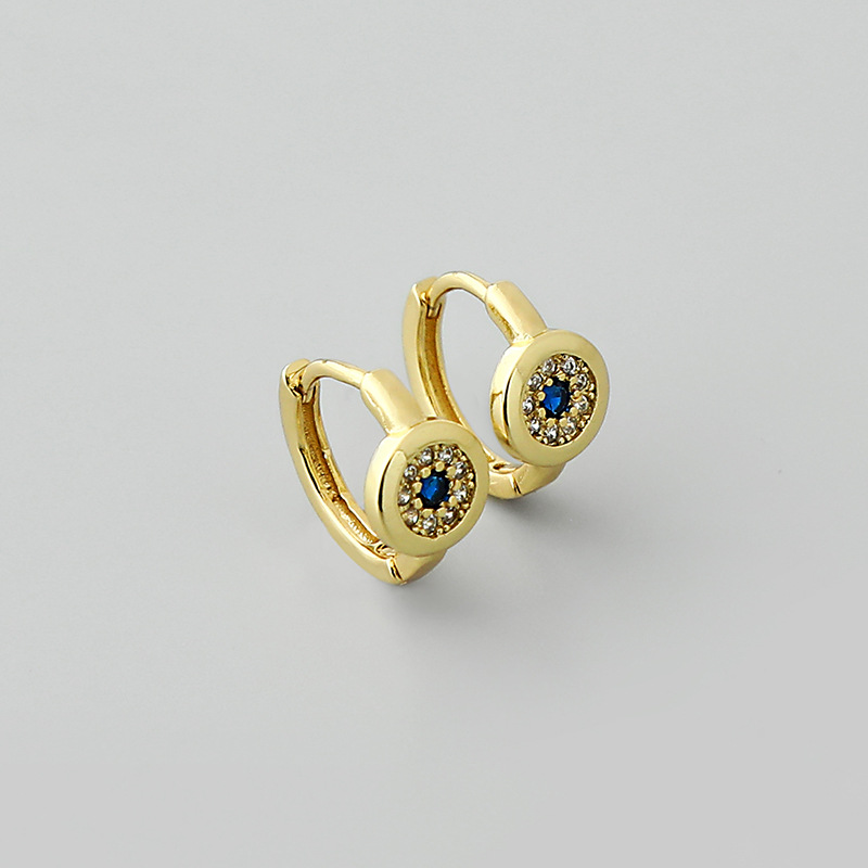 new blue eye zircon copper earrings wholesale Nihaojewelrypicture1