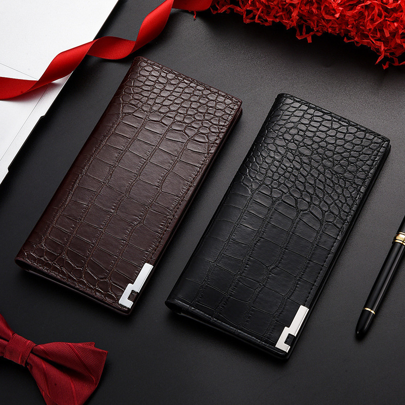 Men's Long Wallet Clutch Wallet Multi-card Holder with Zipper Classic Fashion Crocodile Pattern Long Wallet Wallet Men's Long Wallet Clutch Wallet Multi-card Holder with Zipper Classic Fashion Crocodile Pattern Long Wallet Wallet