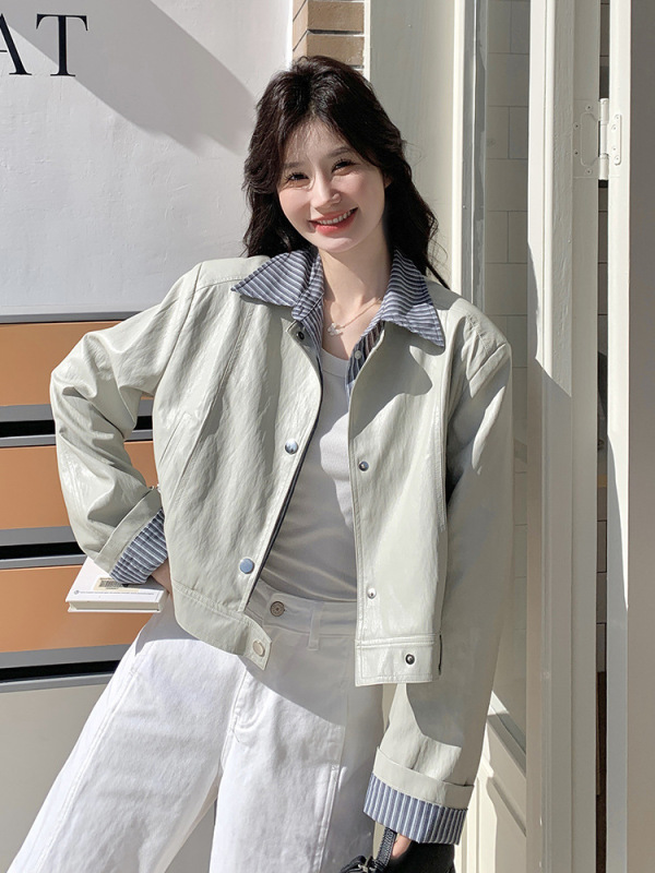 假两件拼接工装短外套女春2025新款学院风设计感小众流行上衣爆款|undefined