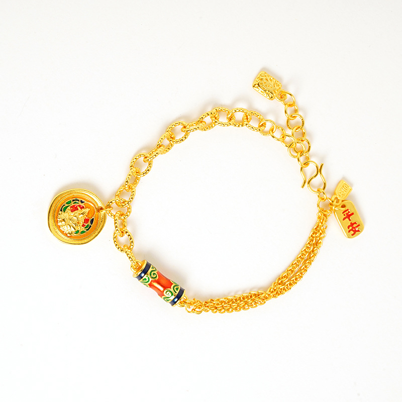 Vietnam Sha Jin Guochao Bodhisattva esmalte azul nubes caléidoscopio pulsera no se desvanece durante mucho tiempo nueva fuente de joyería china