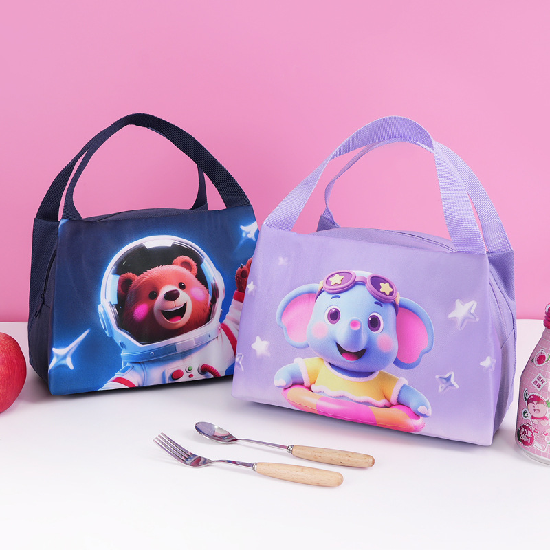 Bolsa de almuerzo de dibujos animados lindos bolsas de almuerzo portátiles bolsas de almuerzo estudiantes niños cariñosos bolsas de almuerzo de transporte