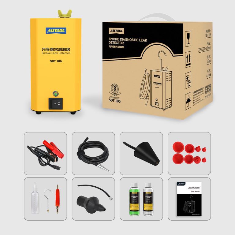 AUTOOL106 detector de fugas de humo del coche detector de fugas de tubería del coche detector de fugas localizador