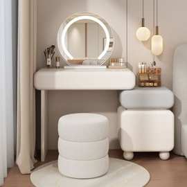 现代简约烤漆全实木梳妆台小户型化妆桌卧室斗柜一体收纳柜化妆台