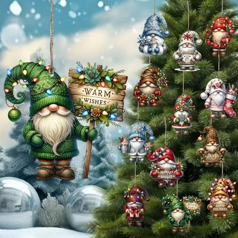 クロスボーダークリスマス木製ノーム装飾ペンダントクリスマスツリー装飾品クリスマスパーティーパーティーアクセサリー|undefined