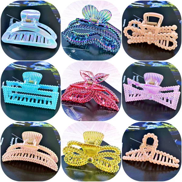 Unbreakable Pc Material Milk Tea Color Hair Clip, Large Transparent Coffee Color Claw Clip for the Back of the Head, Two-Yuan Supermarket Hair Accessory
